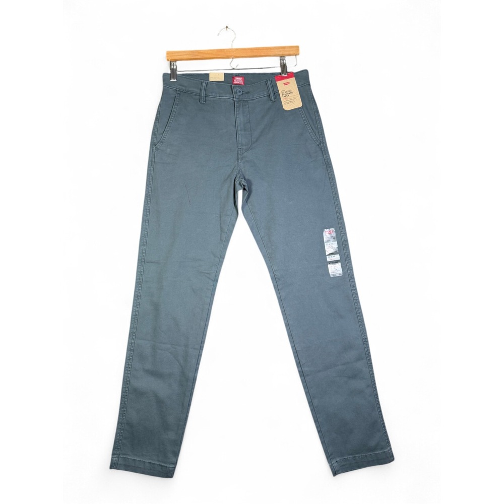 Levis XX Chino Standard Taper Pants Mens 30x32 Stretch Twill Slate Blue Grey NEW